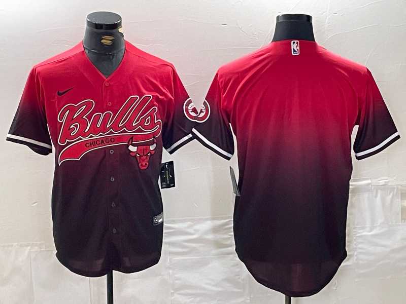 Mens Chicago Bulls Blank Red Black Stitched Baseball Jersey->chicago bulls->NBA Jersey